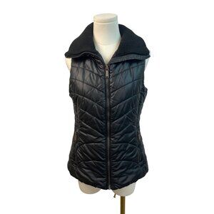 BCBG Generation Womens Black Quilted Zip-Up Puffer Vest Sz S